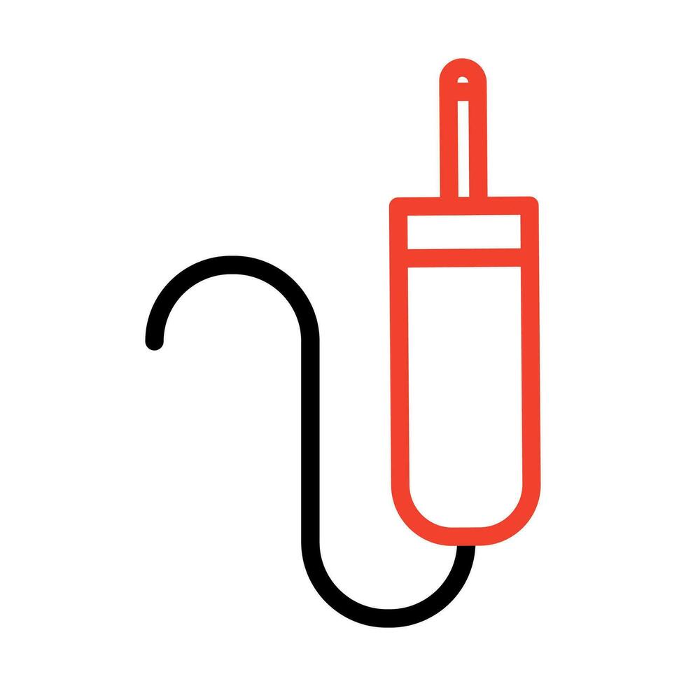 Sound cable, audio plug, cord icon vector image.Suitable for use on web apps, mobile apps and print media. isolated on white background.