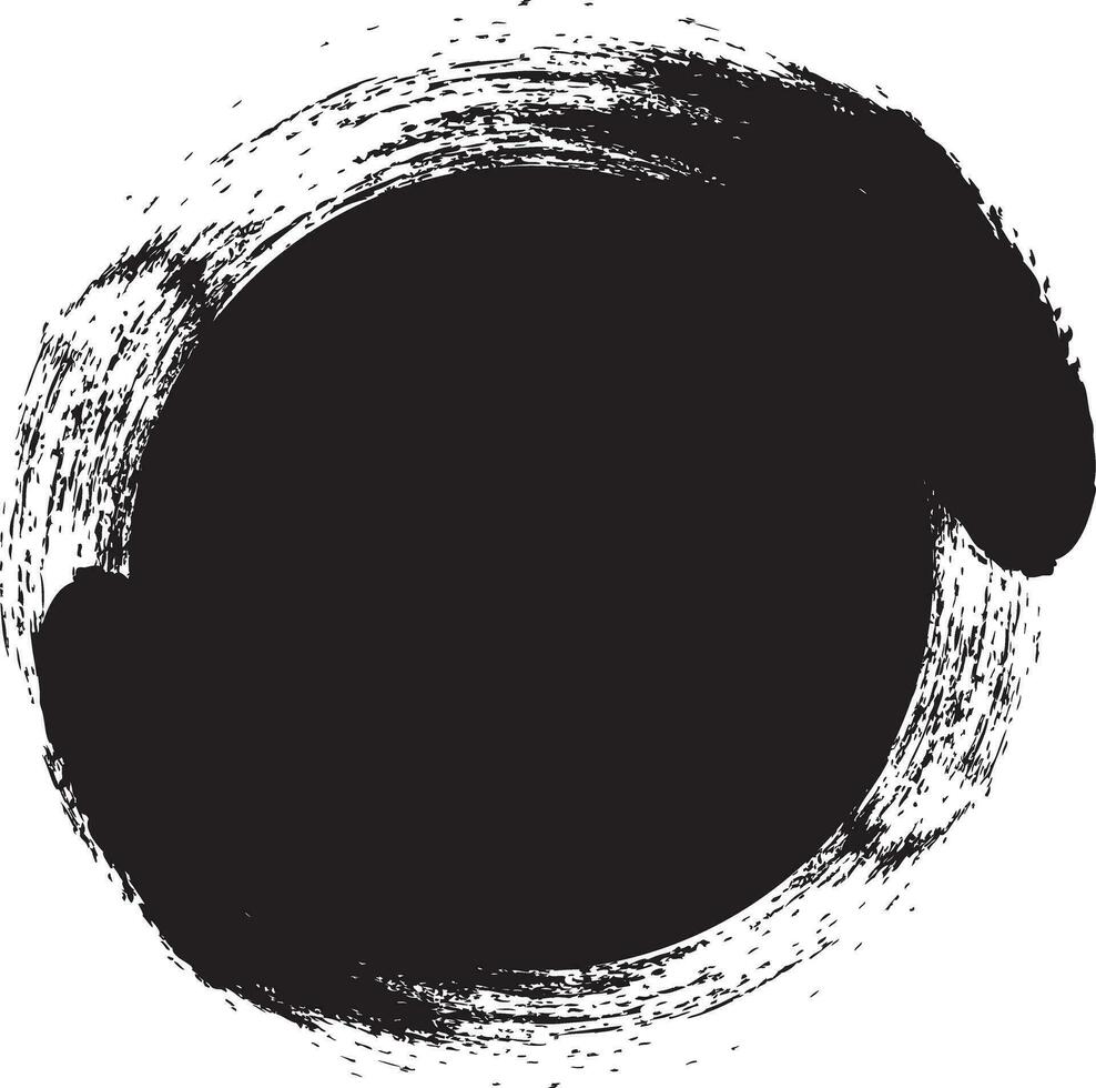 Black Circle Brush Stroke vector