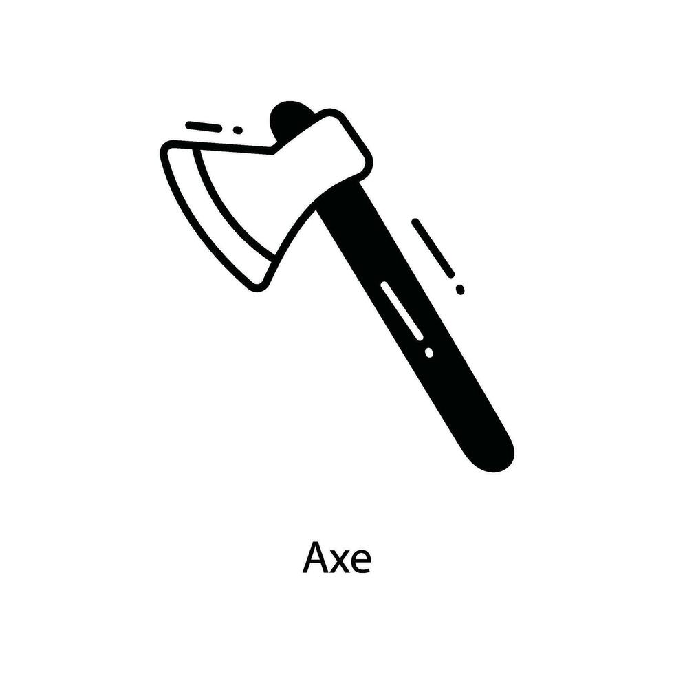 Axe doodle Icon Design illustration. Agriculture Symbol on White background EPS 10 File vector