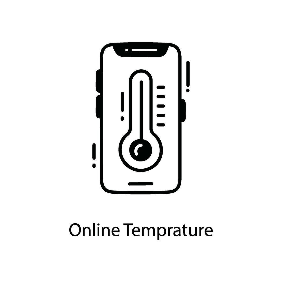 online temperature doodle Icon Design illustration. Agriculture Symbol on White background EPS 10 File vector