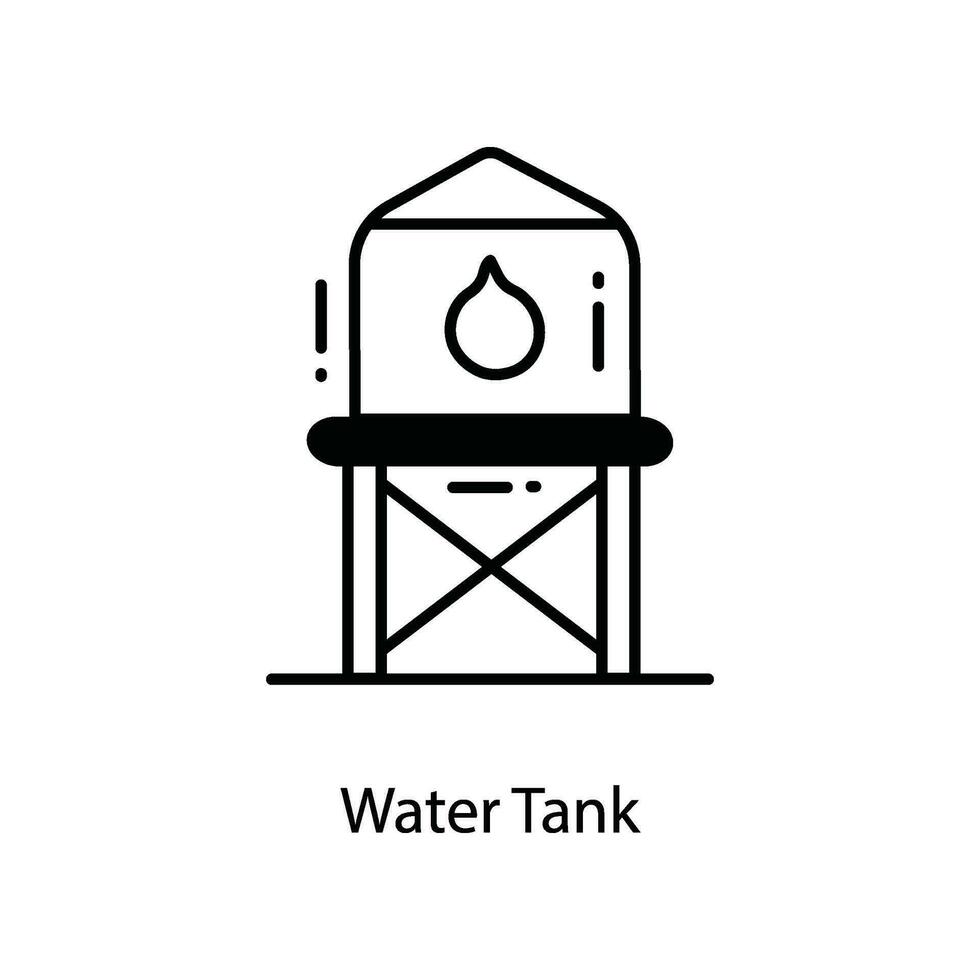 Water Tank doodle Icon Design illustration. Agriculture Symbol on White background EPS 10 File vector