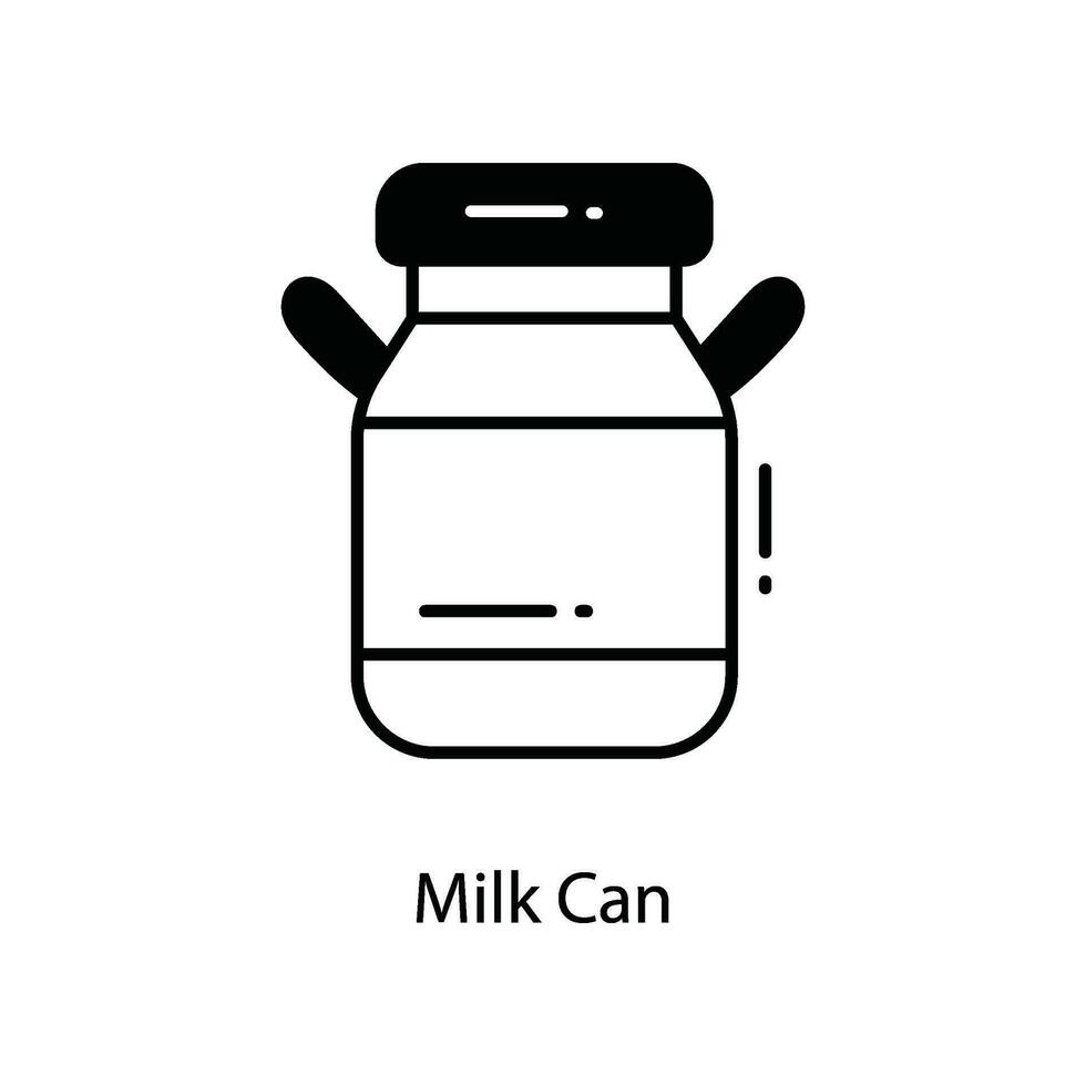 Milk Can doodle Icon Design illustration. Agriculture Symbol on White background EPS 10 File vector