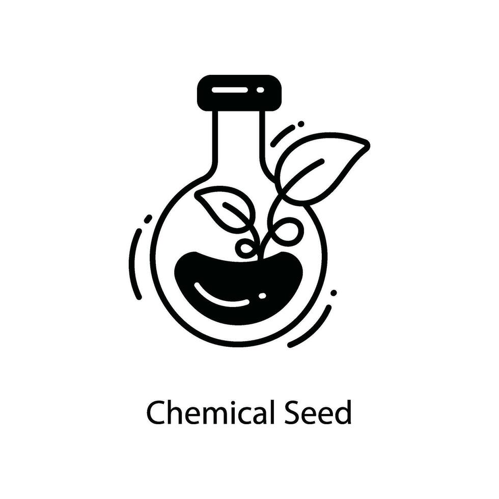 químico semilla garabatear icono diseño ilustración. agricultura símbolo en blanco antecedentes eps 10 archivo vector