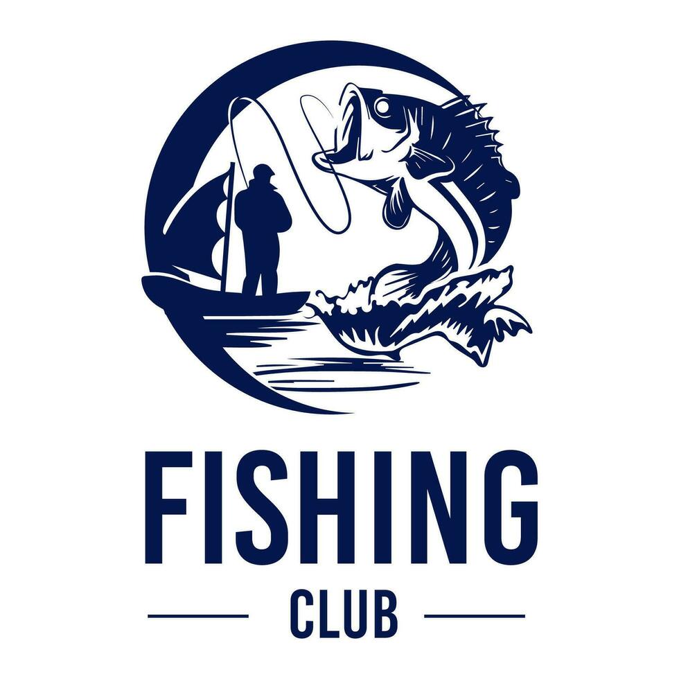 Set of hand-drawn fishing logo design. 31767649 Vector Art at Vecteezy