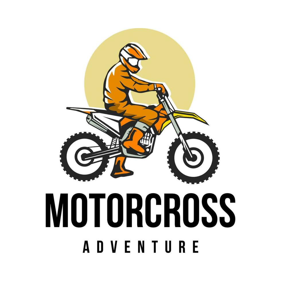 Motorcross logo design vector template.