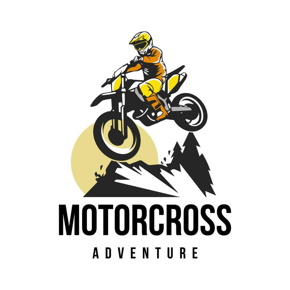 Motorcross logo design vector template.