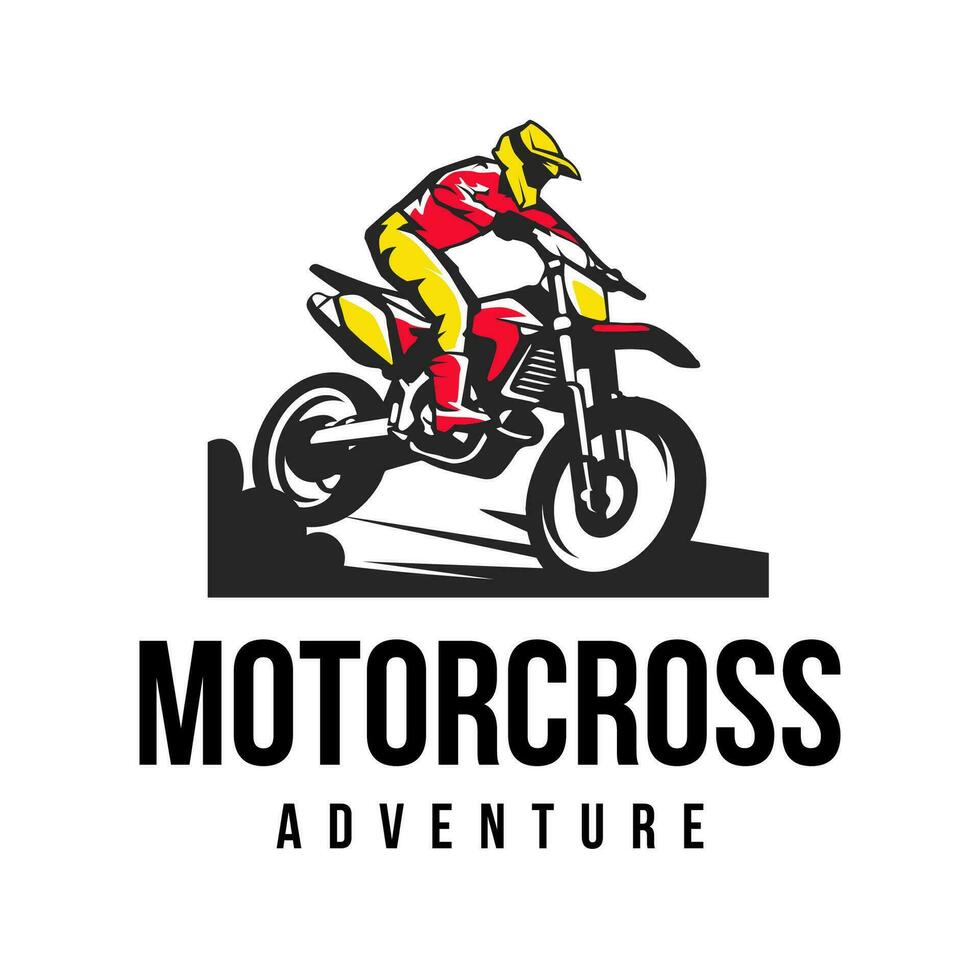 Motorcross logo design vector template.