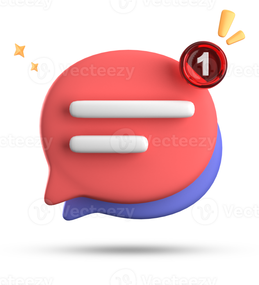 3d rendering of speech bubble with notification icons, 3D pastel chat icon set. Set of 3d speak bubble. png
