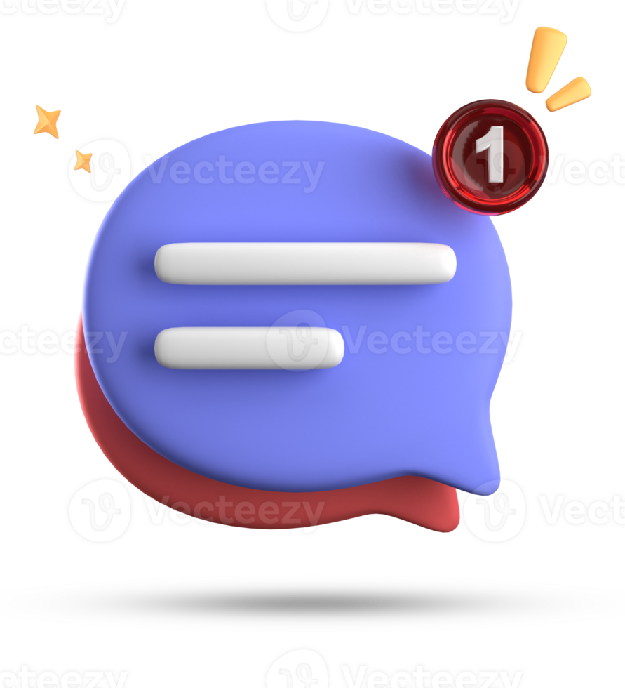 3d rendering of speech bubble with notification icons, 3D pastel chat icon set. Set of 3d speak bubble. png