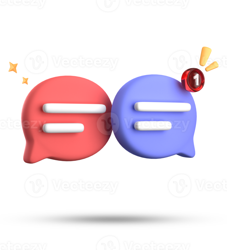 3d rendering of speech bubble with notification icons, 3D pastel chat icon set. Set of 3d speak bubble. png