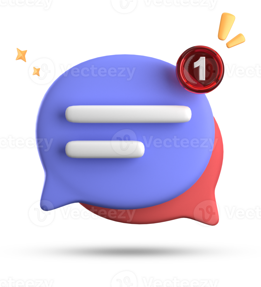 3d rendering of speech bubble with notification icons, 3D pastel chat icon set. Set of 3d speak bubble. png