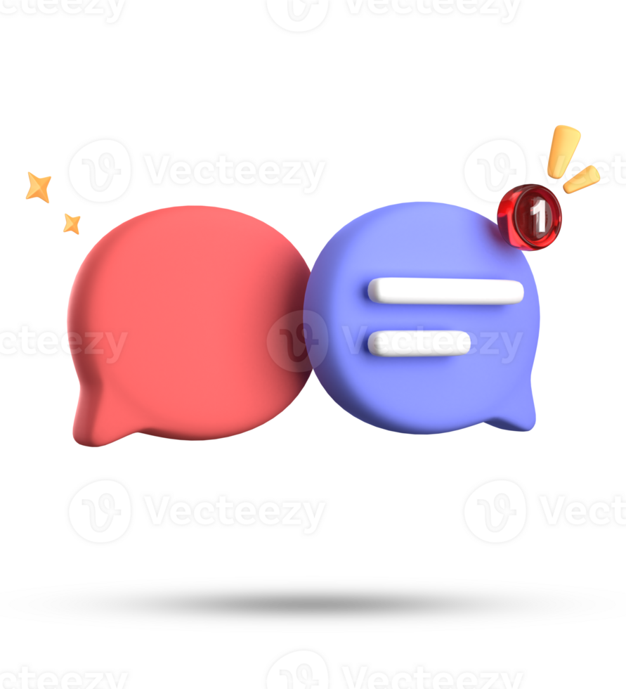 3d rendering of speech bubble with notification icons, 3D pastel chat icon set. Set of 3d speak bubble. png