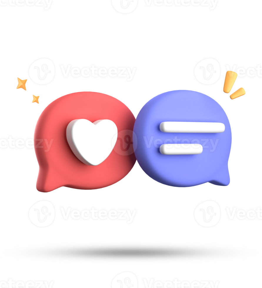 3d rendering of speech bubble with notification icons, 3D pastel chat icon set. Set of 3d speak bubble. png