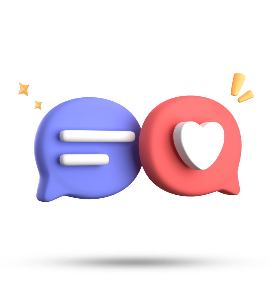 3d rendering of speech bubble with notification icons, 3D pastel chat icon set. Set of 3d speak bubble. png