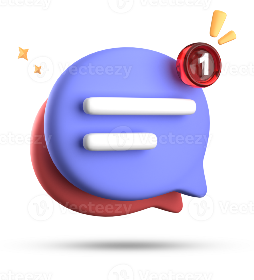 3d rendering of speech bubble with notification icons, 3D pastel chat icon set. Set of 3d speak bubble. png