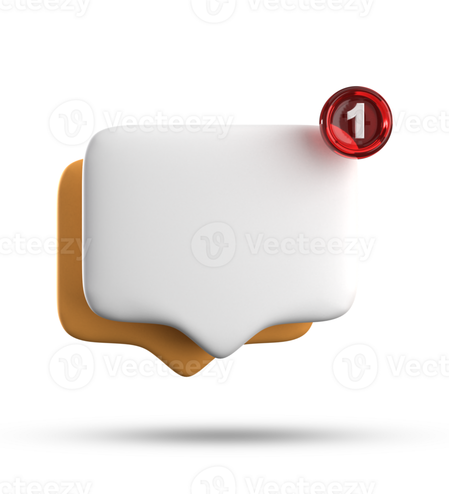 3d rendering of speech bubble with notification icons, 3D pastel yellow white chat icon set. Set of 3d speak bubble. png