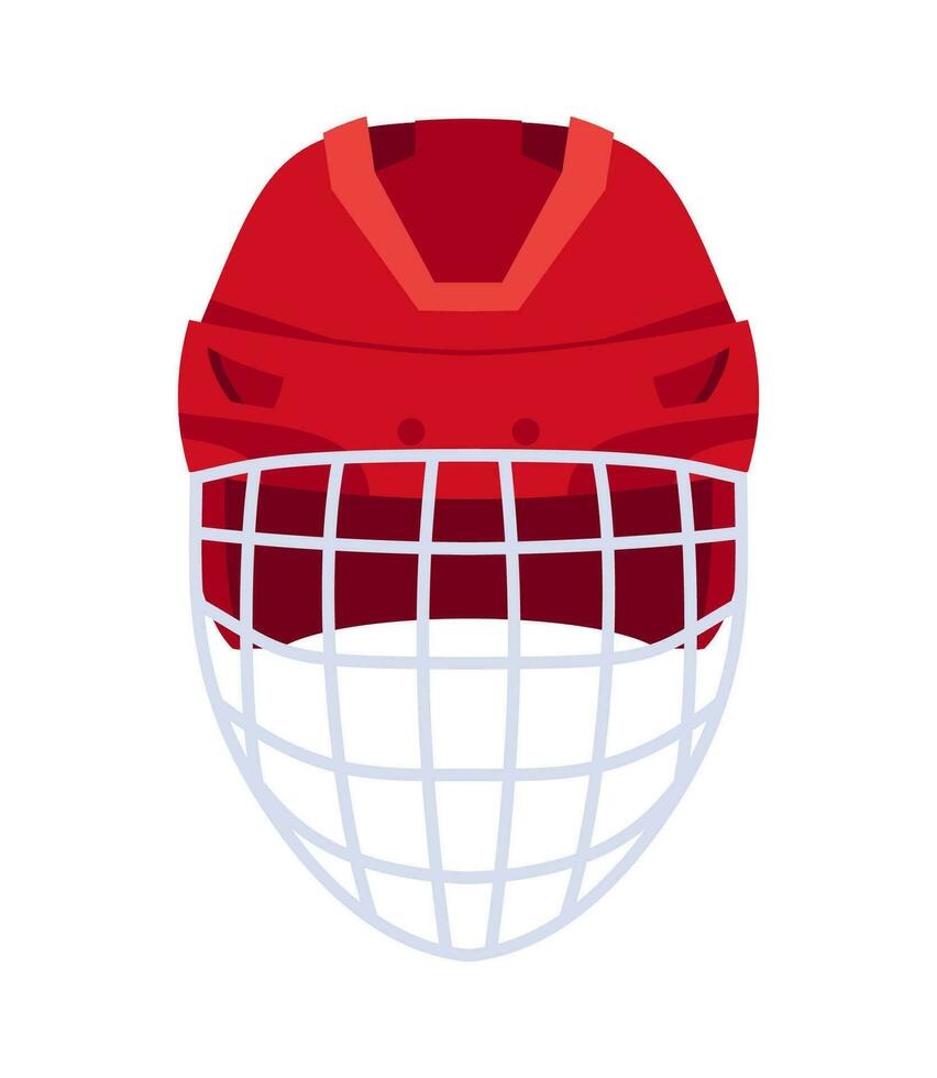 portero hockey casco con metal proteger visera. frente vista. vector ilustración aislado en blanco antecedentes.