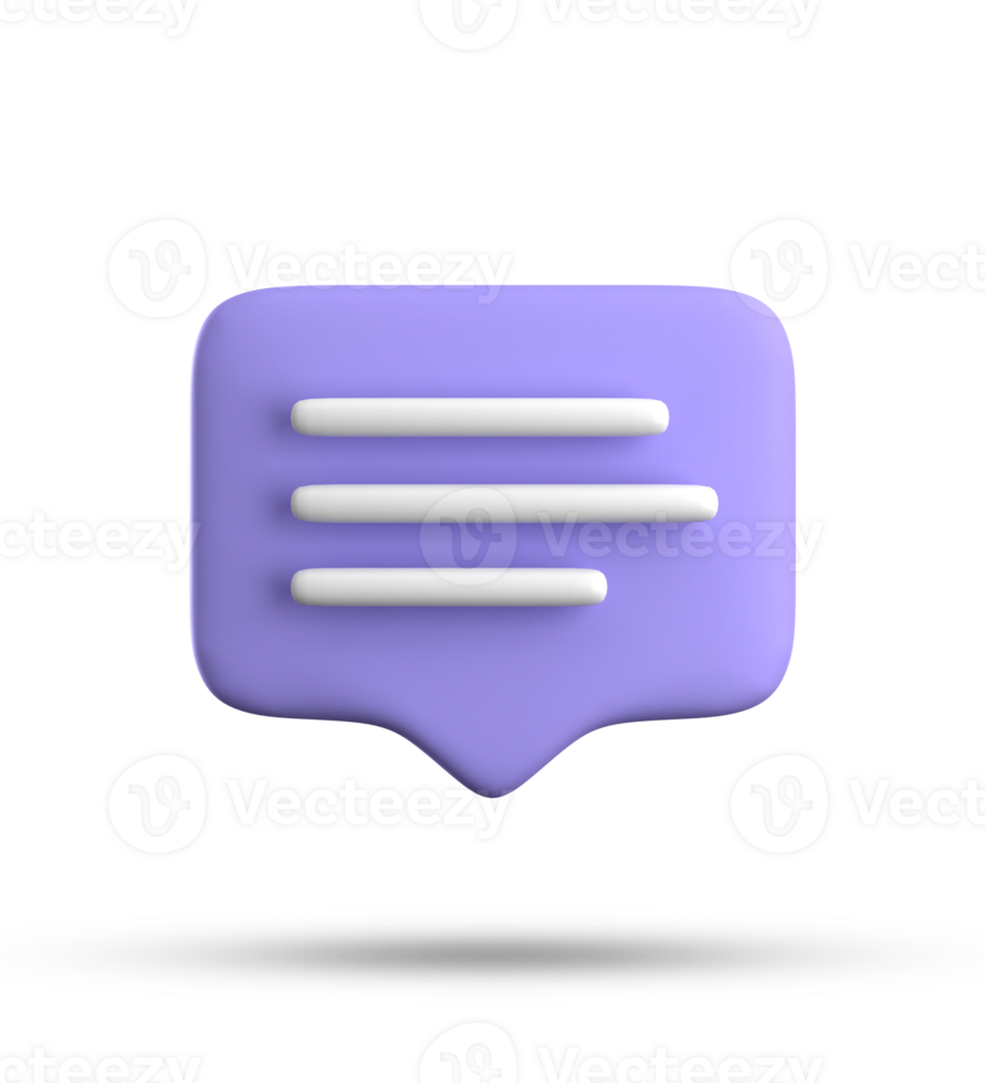 3d rendering of speech bubble with notification icons, 3D pastel purple chat icon set. Set of 3d speak bubble. png