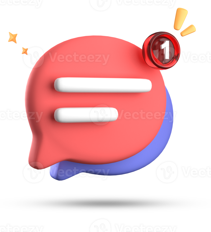 3d rendering of speech bubble with notification icons, 3D pastel chat icon set. Set of 3d speak bubble. png