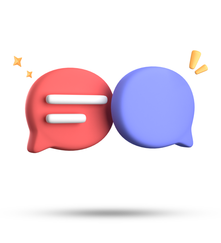 3d rendering of speech bubble with notification icons, 3D pastel chat icon set. Set of 3d speak bubble. png