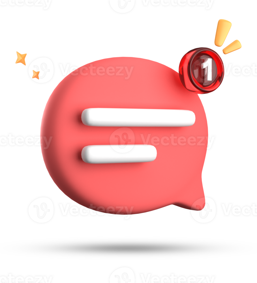 3d rendering of speech bubble with notification icons, 3D pastel chat icon set. Set of 3d speak bubble. png