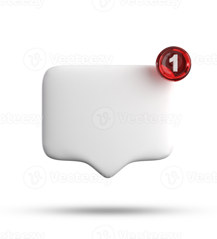 3d rendering of speech bubble with notification icons, 3D pastel white chat icon set. Set of 3d speak bubble. png