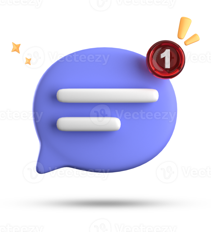 3d rendering of speech bubble with notification icons, 3D pastel chat icon set. Set of 3d speak bubble. png