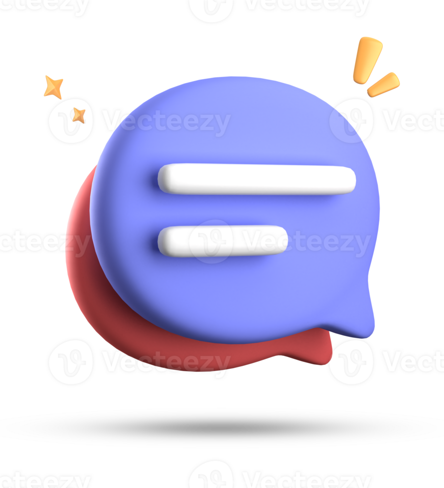 3d tolkning av Tal bubbla med underrättelse ikoner, 3d pastell chatt ikon uppsättning. uppsättning av 3d tala bubbla. png