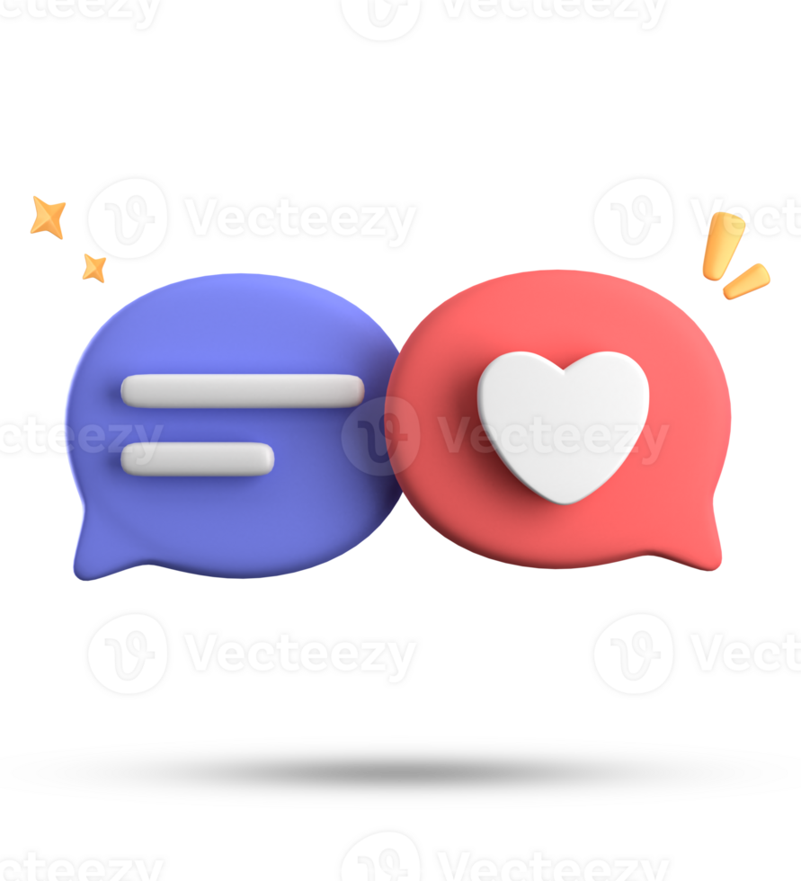 3d rendering of speech bubble with notification icons, 3D pastel chat icon set. Set of 3d speak bubble. png