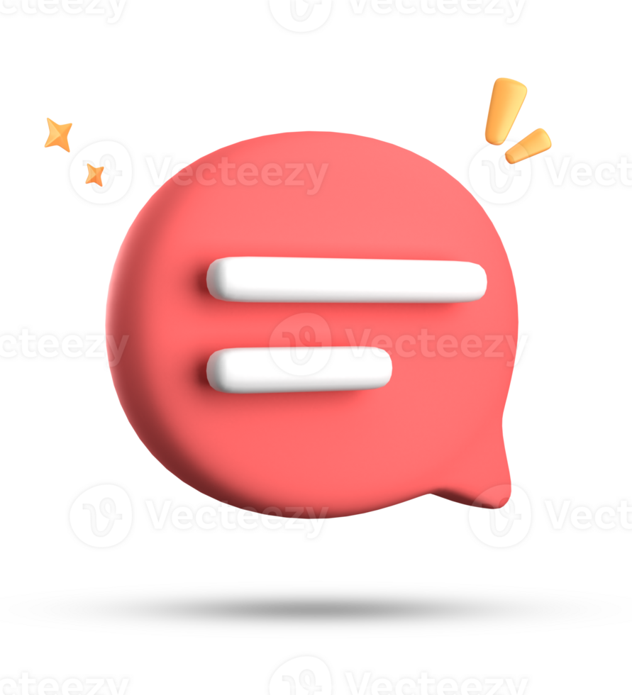 3d tolkning av Tal bubbla med underrättelse ikoner, 3d pastell chatt ikon uppsättning. uppsättning av 3d tala bubbla. png
