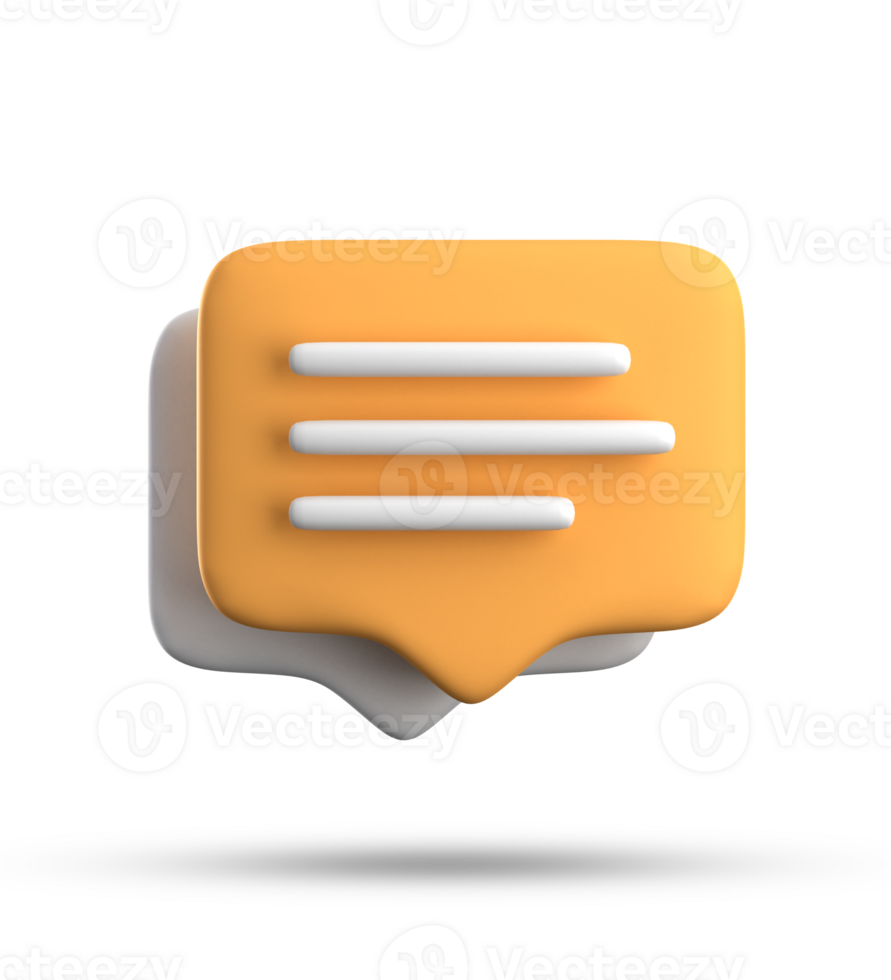 3d rendering of speech bubble with notification icons, 3D pastel yellow white chat icon set. Set of 3d speak bubble. png