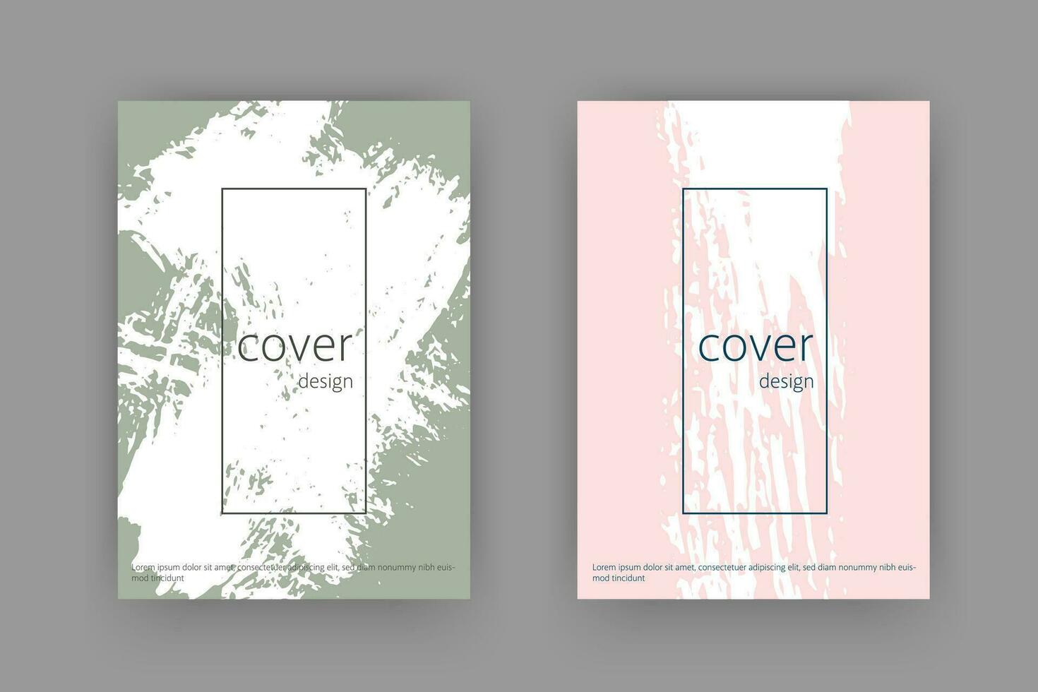 Vector modern cover book, flyer pastel color brush design minimal template.