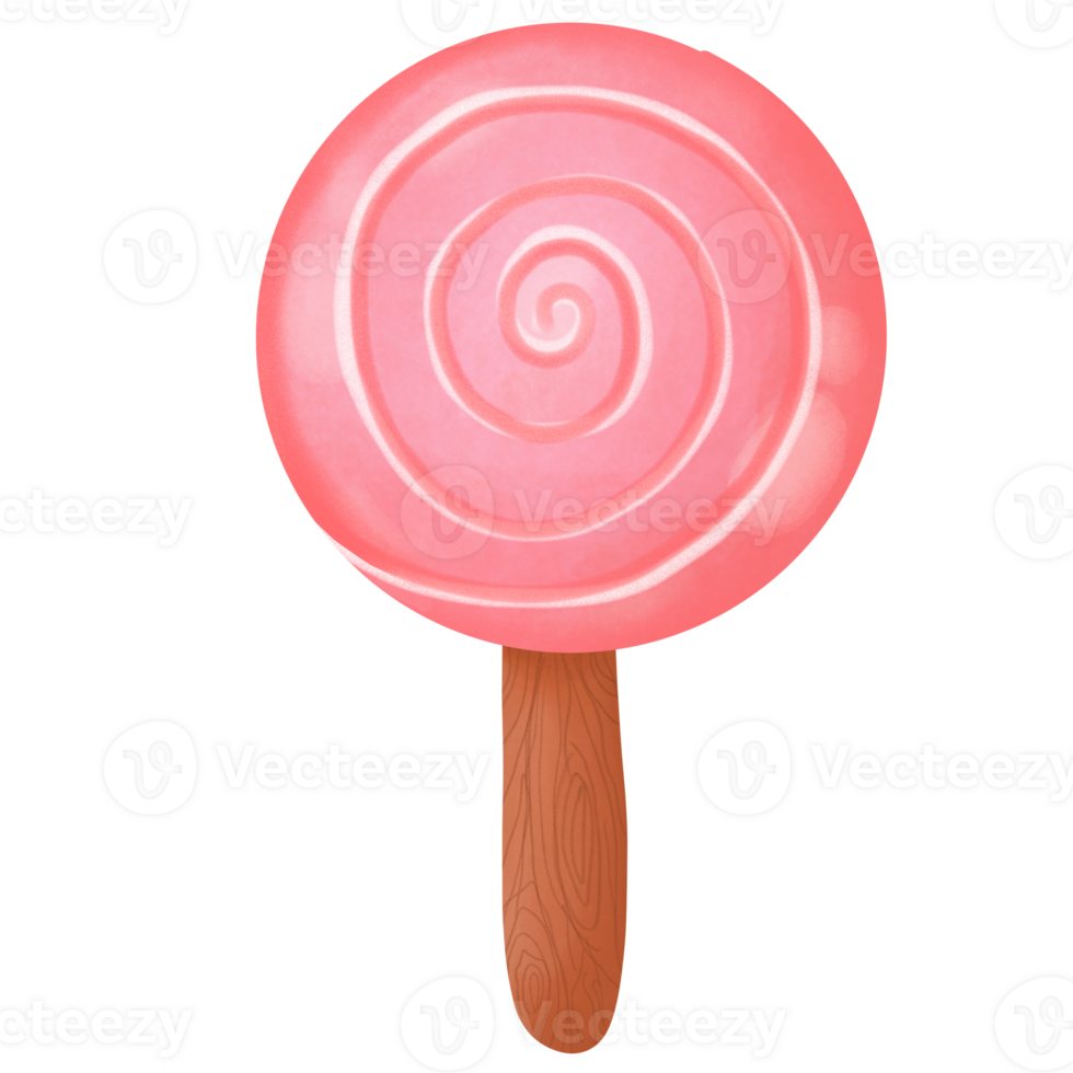 rosa lecca-lecca su un' di legno bastone con un' trasparente sfondo png
