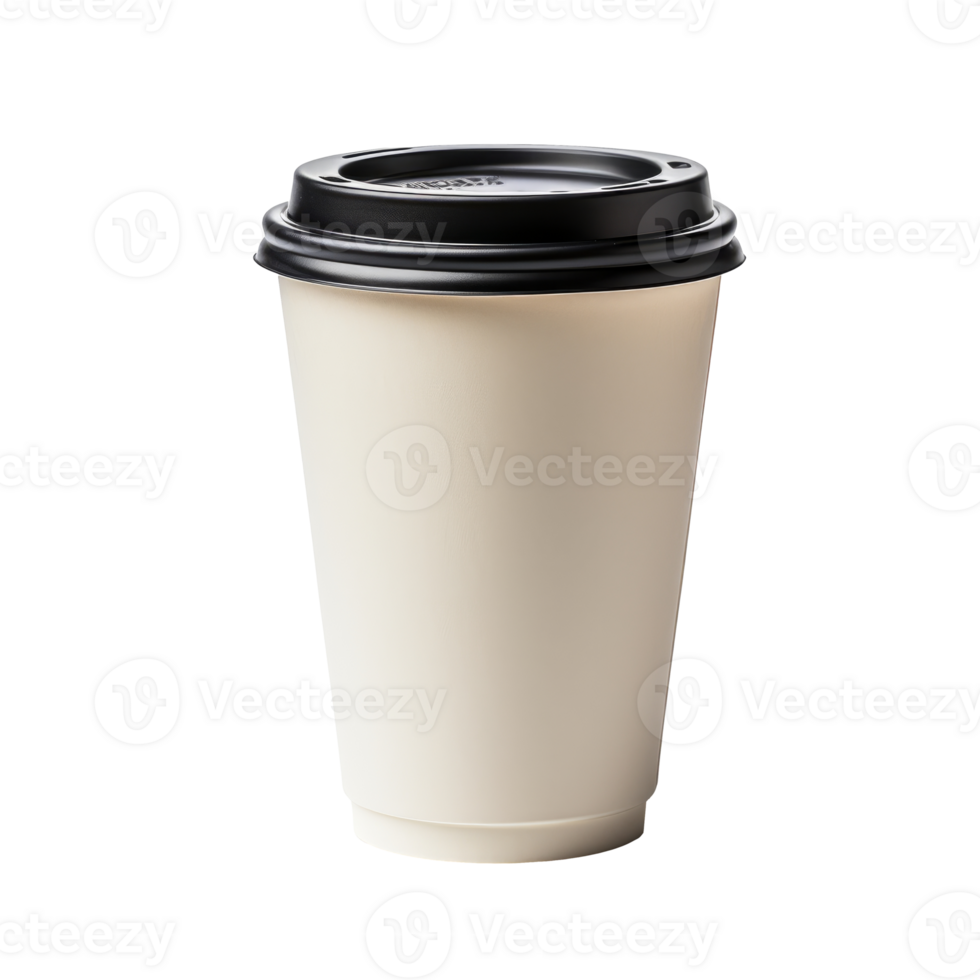 Paper coffee cup on transparent background, created with generative AI png