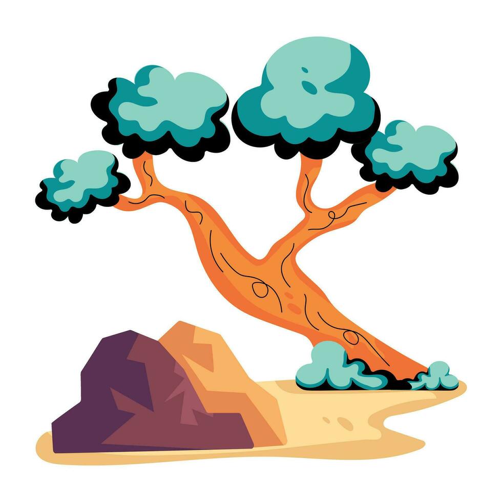 Trendy Arid Vegetation vector