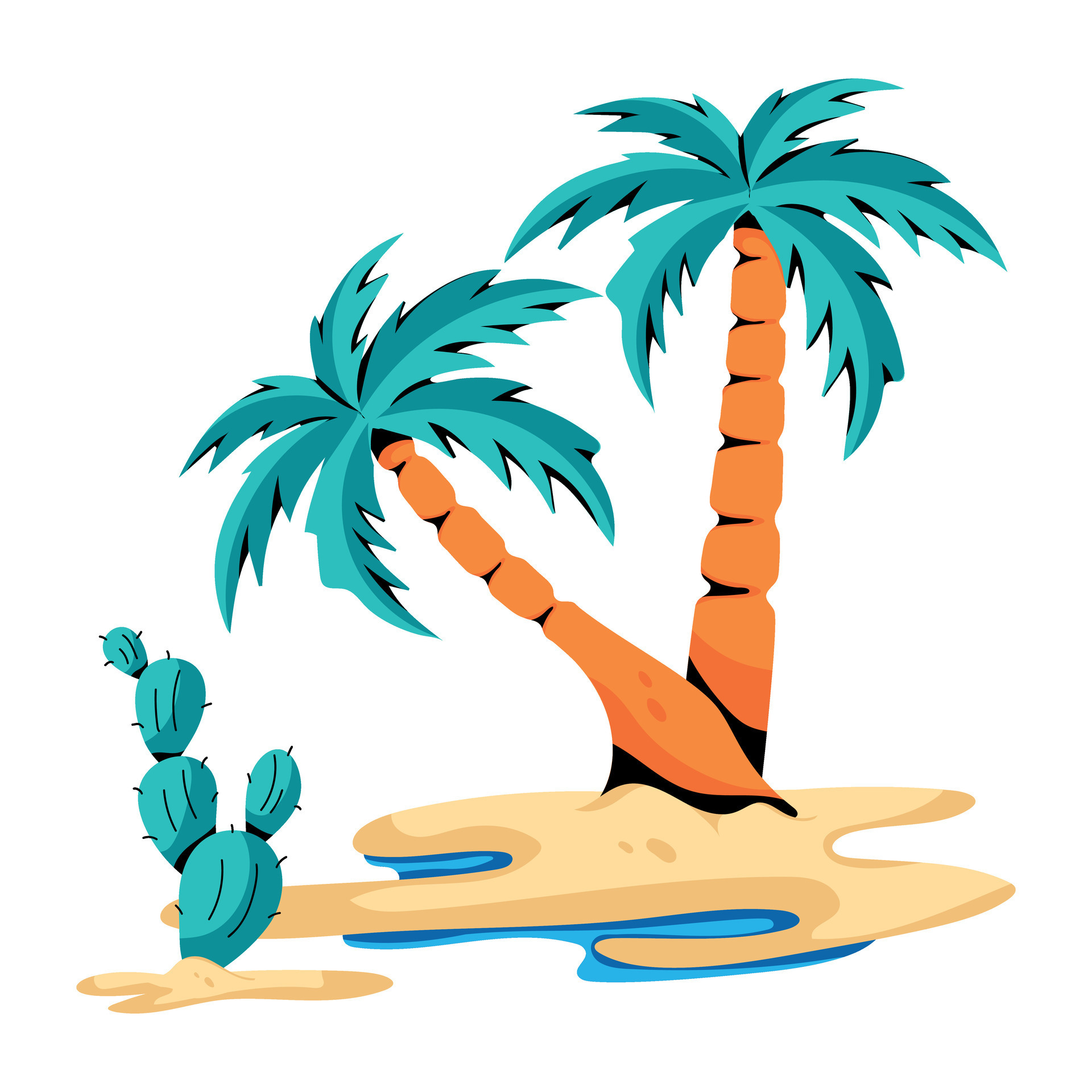 Trendy Island Trees 31768333 Vector Art at Vecteezy
