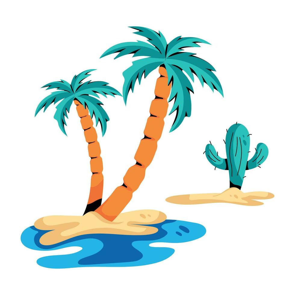 Trendy Desert Island vector