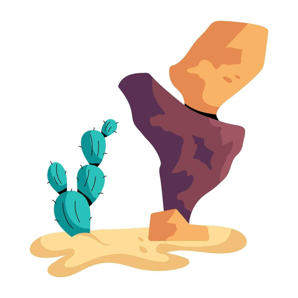 Trendy Desert Cacti vector