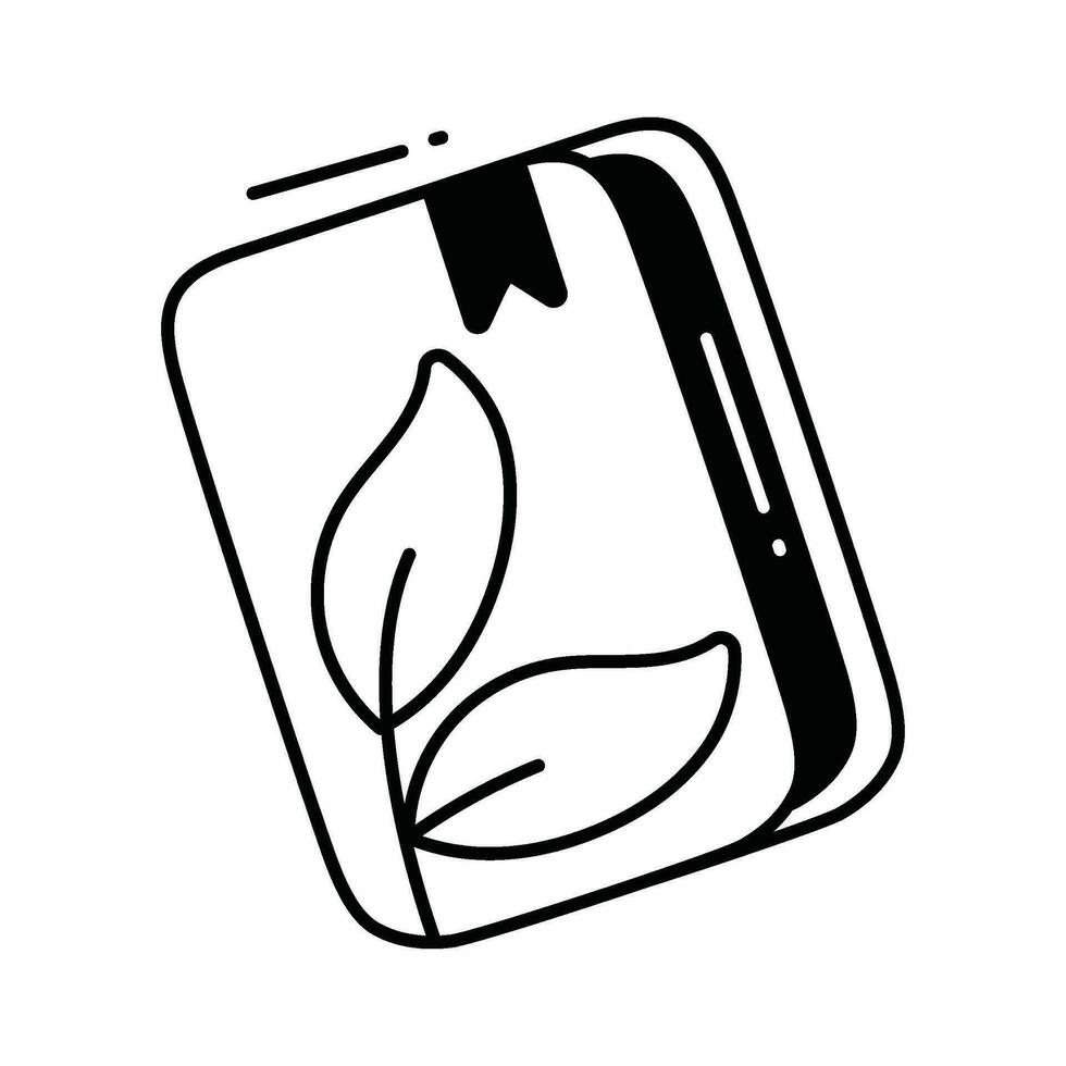Eco book doodle Icon Design illustration. Ecology Symbol on White background EPS 10 File vector