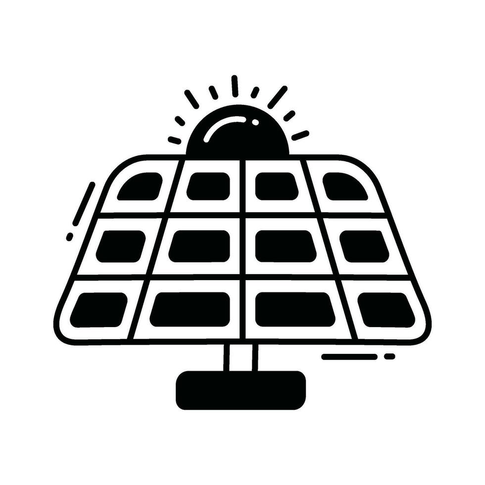solar panel garabatear icono diseño ilustración. ecología símbolo en blanco antecedentes eps 10 archivo vector