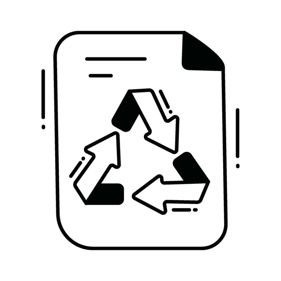 Recycle Paper doodle Icon Design illustration. Ecology Symbol on White background EPS 10 File vector