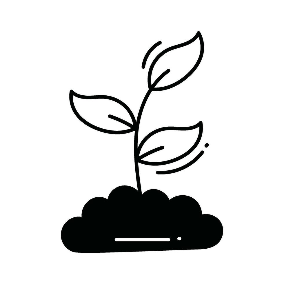 planta creciente garabatear icono diseño ilustración. ecología símbolo en blanco antecedentes eps 10 archivo vector