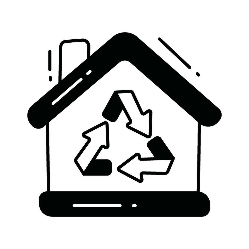 Recycle center doodle Icon Design illustration. Ecology Symbol on White background EPS 10 File vector