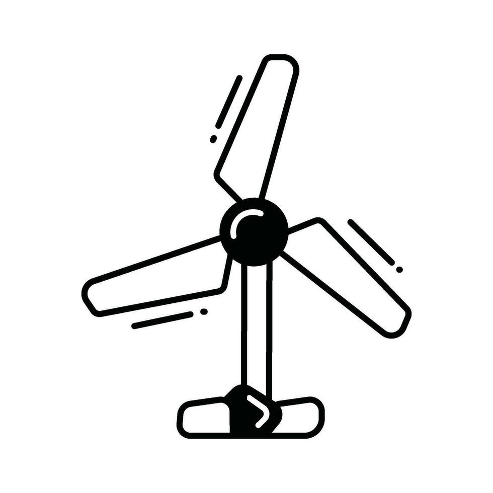 Wind turbine doodle Icon Design illustration. Ecology Symbol on White background EPS 10 File vector