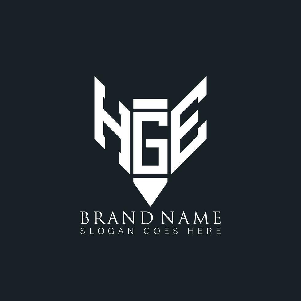 HGE letter logo. HGE creative monogram initials letter logo concept. HGE Unique modern flat abstract vector letter logo design.