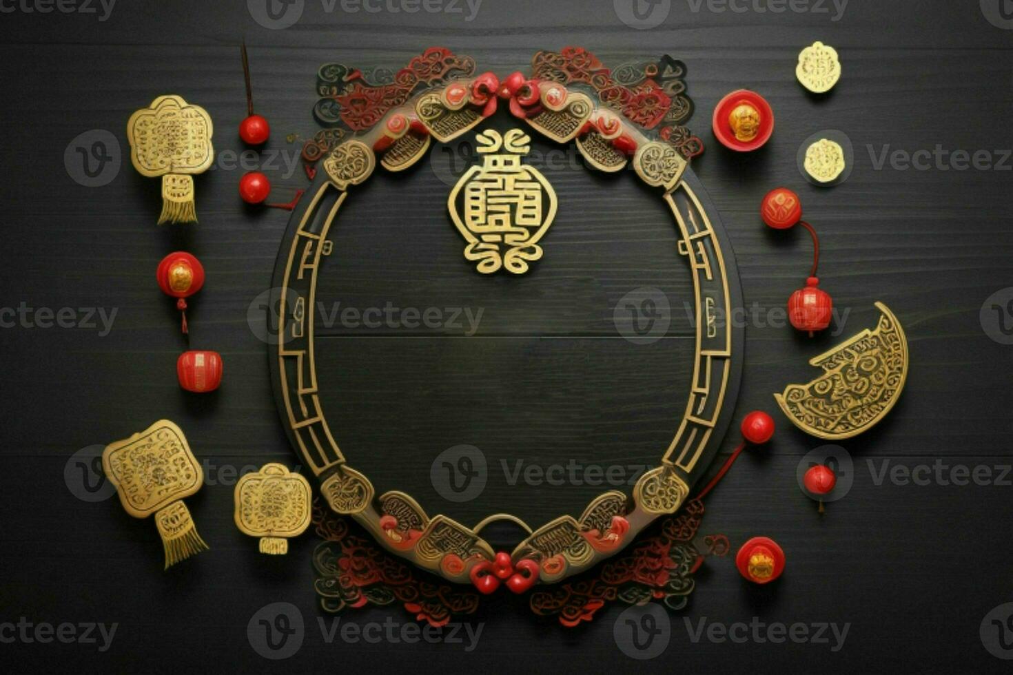 Chinese New Year background. AI Generative Pro Photo