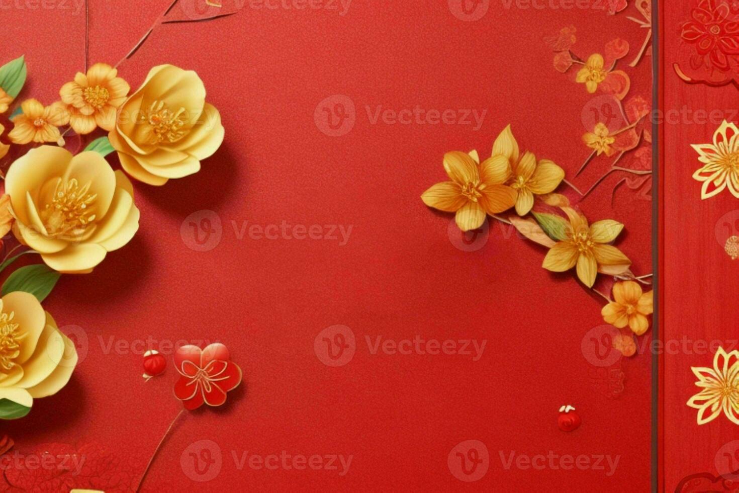 Chinese New Year background. AI Generative Pro Photo