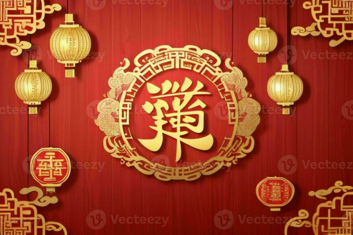 Chinese New Year background. AI Generative Pro Photo