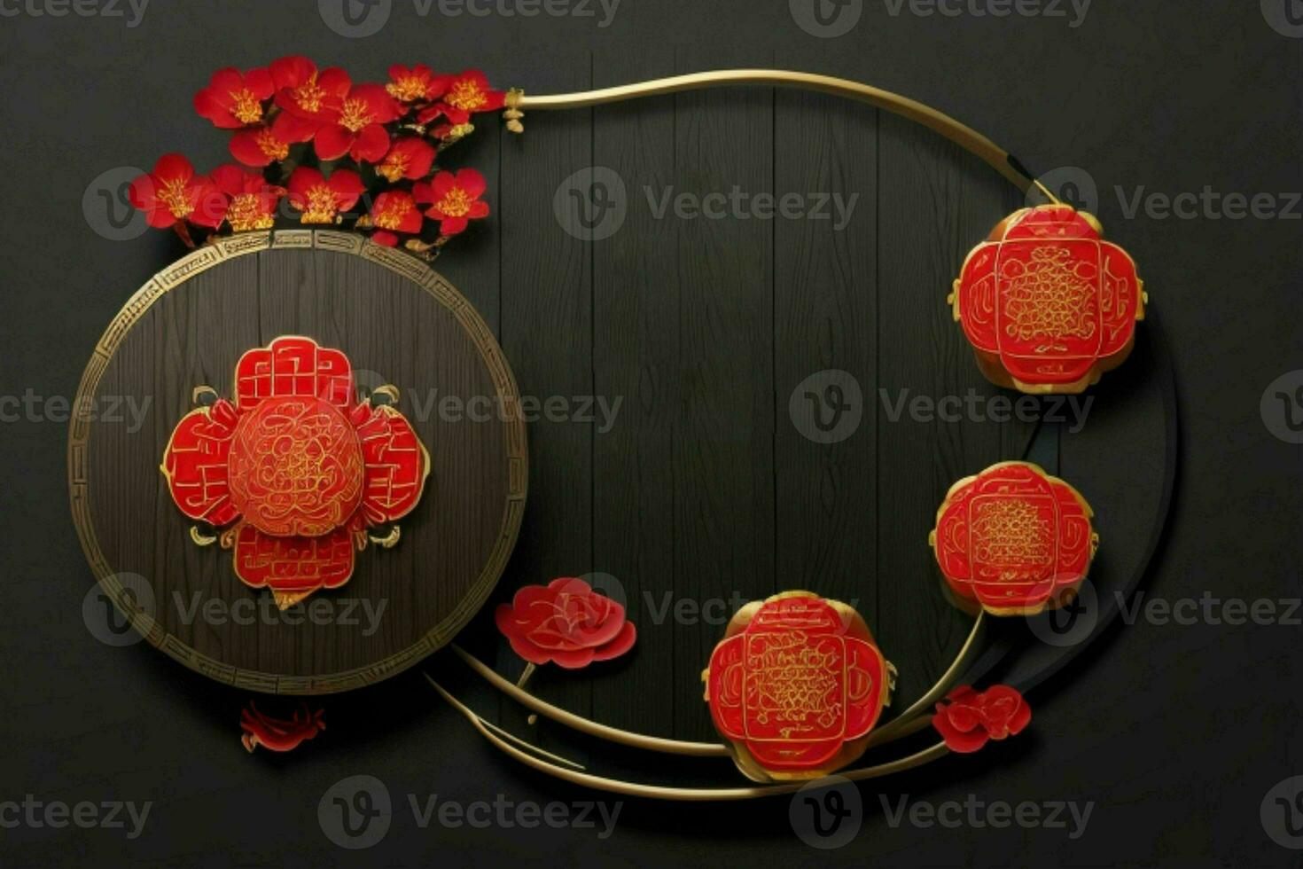 Chinese New Year background. AI Generative Pro Photo
