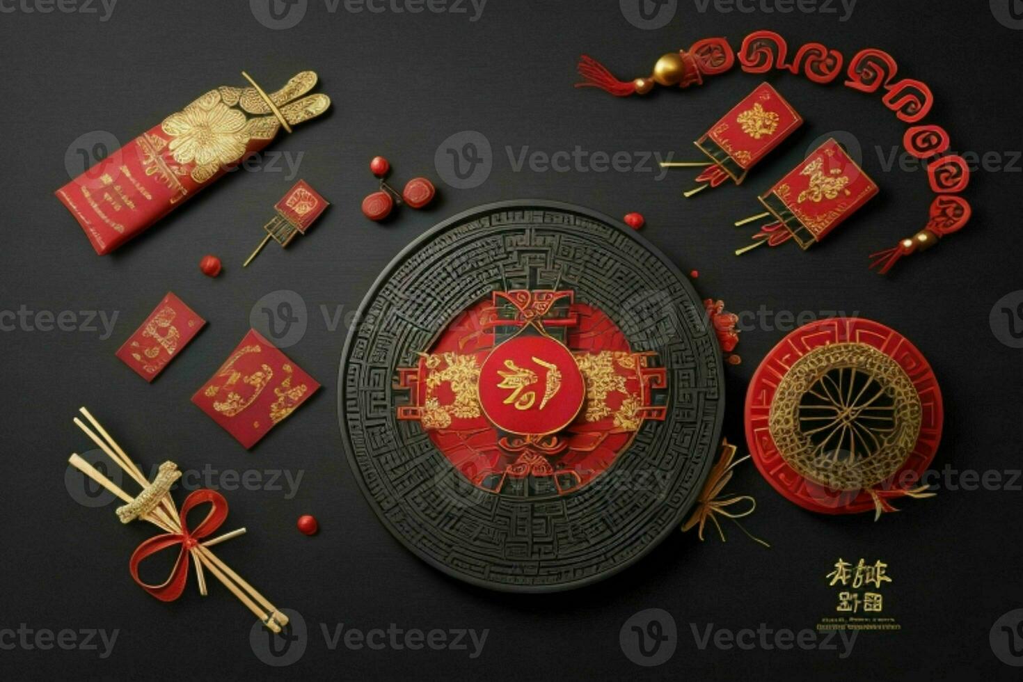 Chinese New Year background. AI Generative Pro Photo